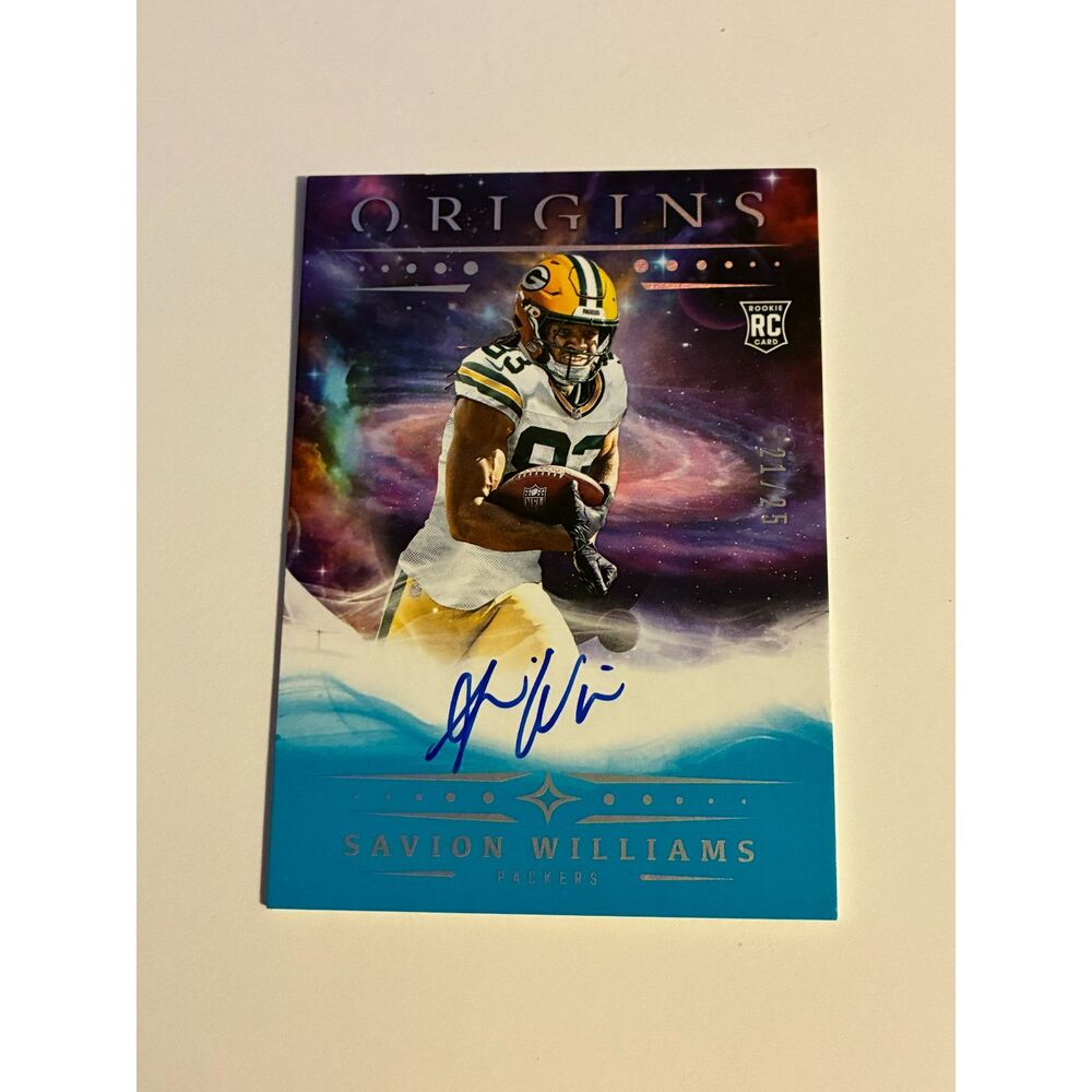 2025 Panini Origins Savion Williams RC Auto Turquoise /25 Packers